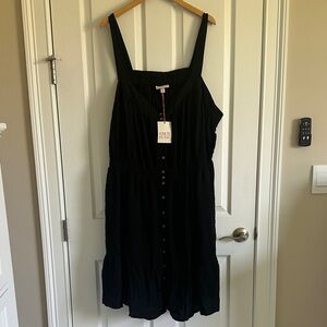 Knox Rose Black Button-Down Summer Dress NWT